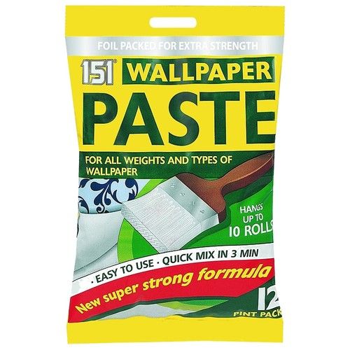 WALLPAPER PASTE 5 ROLLS 10 ROLLS ALL PURPOSE QUICK STRONG ADHESIVE XTRA STRENGTH