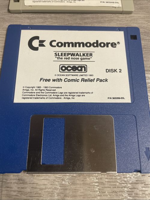 Amiga Sleep Walker Disk Game Boxed With Manual Comic Relief Edition Working — image 3