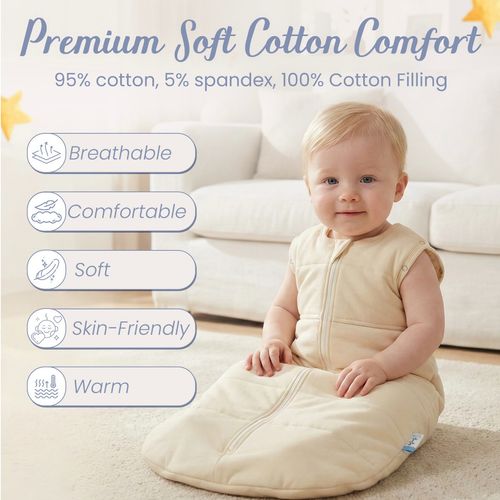 Baby Swaddle Sleeping Bag 2.5 Tog 0-3 months 3-12 months Cotton — image 9