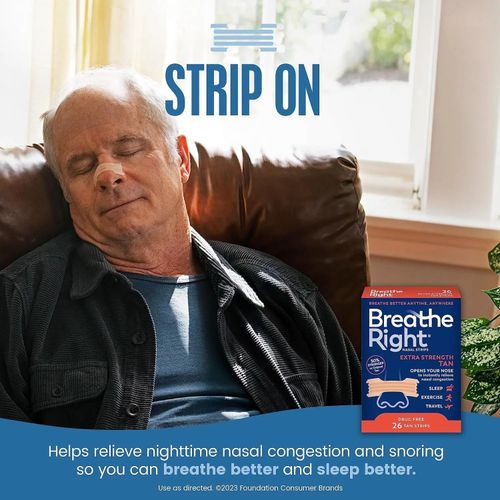 Breathe Right Nasal Strips Extra Strength Tan Nasal Strips, stop Snoring — image 5