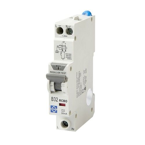 Lewden Compact RCBO Double Pole 30mA Switched Neutral