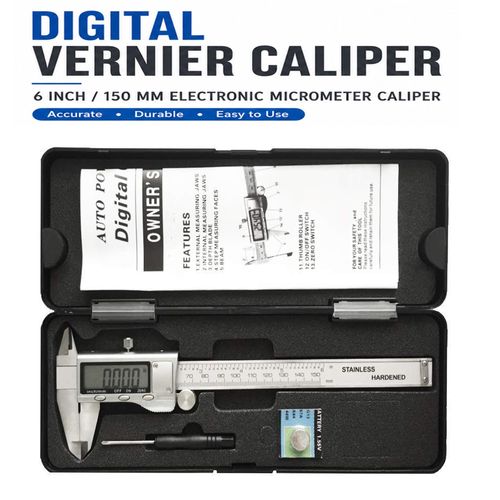 Digital Vernier Caliper Micrometer Gauge 6" 150mm Steel Accurate Measuring Tool — image 6