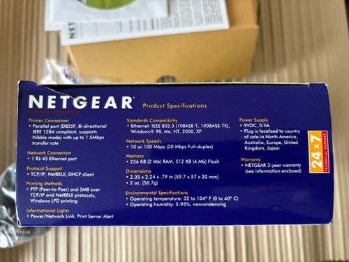 NETGEAR PS101 Mini Print Server Parallel Port Ethernet Boxed PSU CD Manual — image 10