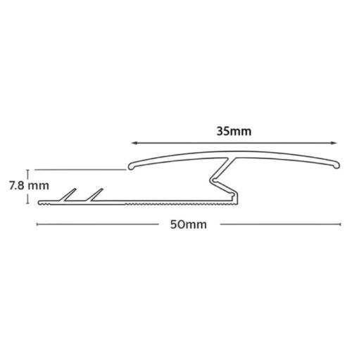 0.9m Aluminium Carpet to Laminate/Wood Door Threshold Bar Z Edge Brushed Brass — image 2
