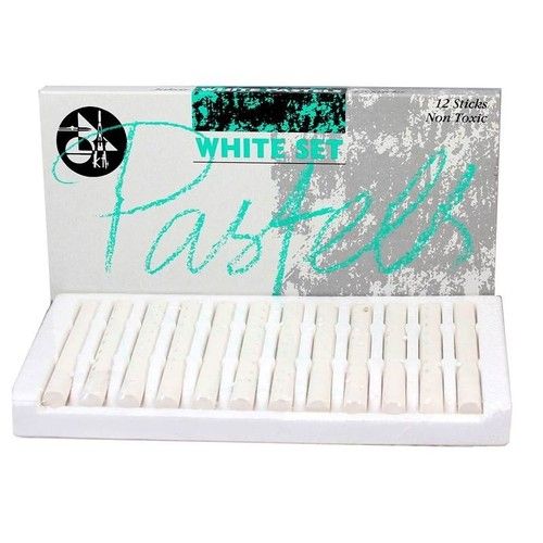 Jakar White Pastel Sticks Non Toxic Blendable Soft Non Toxic 12 Pack 7626