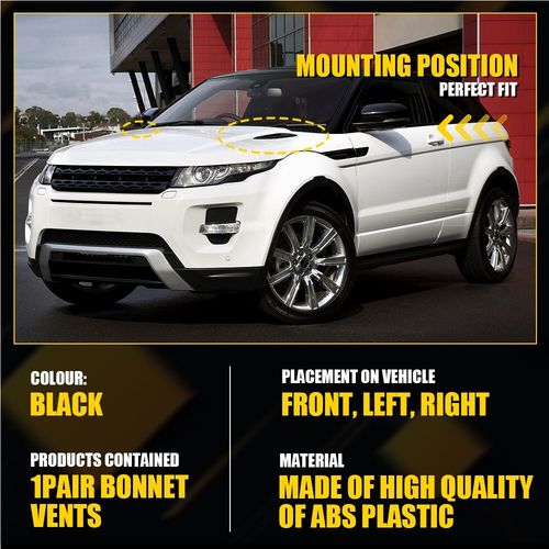 For Range Rover Evoque Bonnet Vents Gloss Black Dynamic Style 2011-2018 Dummy — image 4
