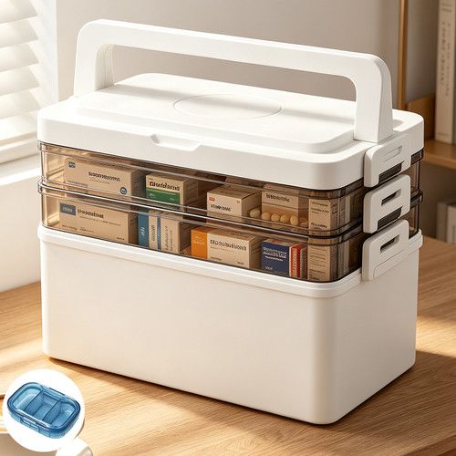 3/5 Tiers Medicine Storage Box Medication Storage Large Capacity Medicine Box UK
