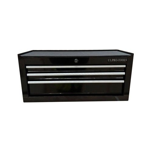 US Pro Tools Black steel Tool Box Chest Cabinet storage mobile 3 DRAWER — image 3