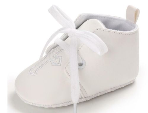 Newborn Christening Baby Boy Girl Pram Shoes Infant Soft Sole White Trainer 0-18 — image 2