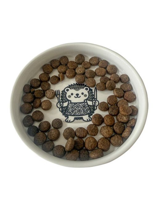 Ceramic Hedgehog Food Bowl – Low Profile Non Tip – Durable, Weather Resistant