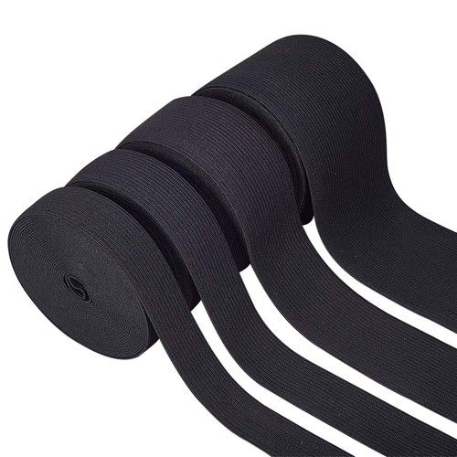 3mm-75mm Flat Elastic Cord Black & White Stretch Elastic Waist Band Sewing Craft