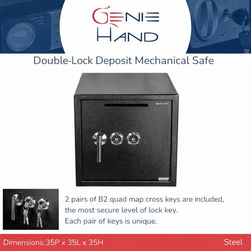 Mechanical Safe Box Cabinet Steel Security Double Lock Key - Seller Pays Fees