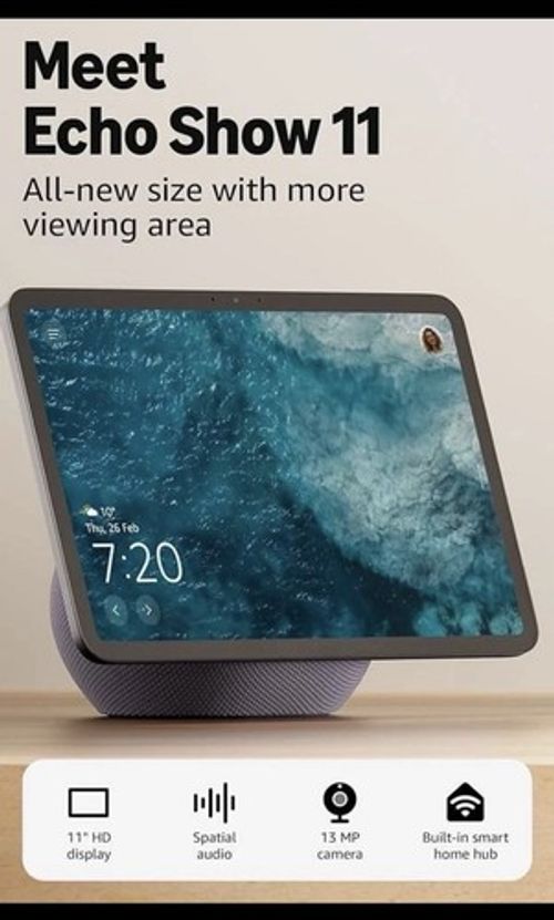 Amazon Echo Show 11 (newest gen), Vibrant Full-HD 11", Graphite