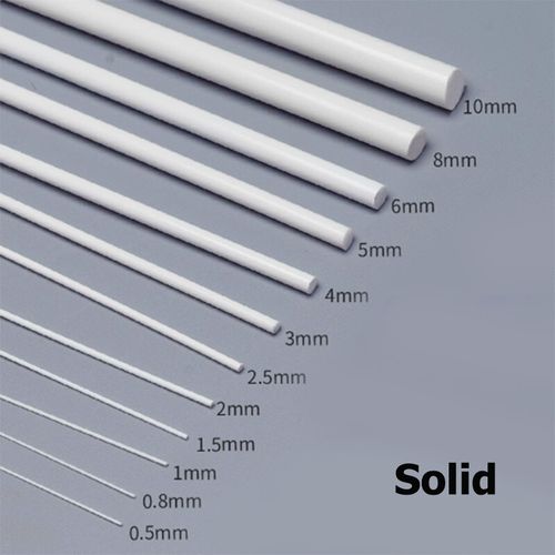 1mm to 6mm ABS Plastic Tube Hollow/Solid Round Rod Model Craft DIY Length 250mm — image 1