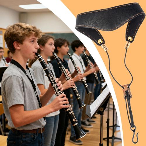 Clarinet Neck Strap Adjustable Ergonomic Pad Support Alto Saxophone Neck — image 4