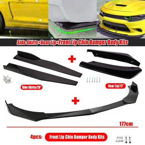 For Audi A3 A4 A7 A8 Front Bumper Lip Body Kit Splitter+Side Skirts +Rear Lip UK