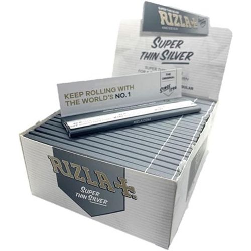Rizla Super Thin Silver King Size Slim Ultra Thin 50 Booklets Box Set Genuine — image 2