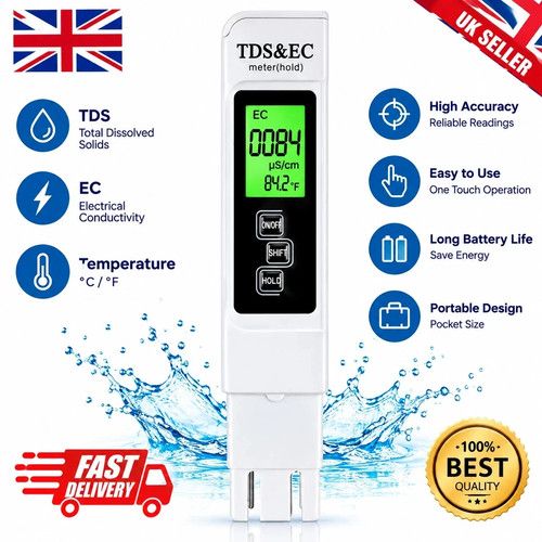 Digital Tester TDS EC PPM Meter Water Purity Hydroponics Water Quality Test Pen