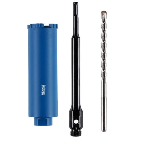 Diamond Core Drill Bit Set Includes Long SDS Adapter + Pilot Drill Hole Cutter