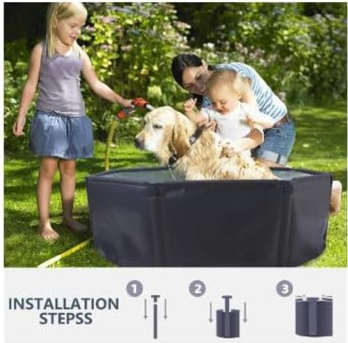 Polog Foldable Portable Pet Swimming Pool Dog Kids Pool  80 x 30cm