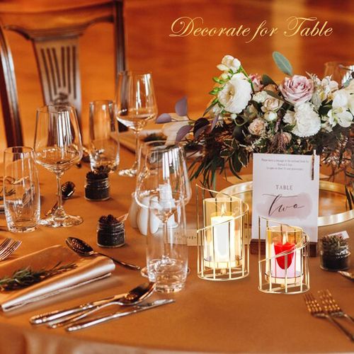 2Pcs Candle Holders Centerpiece Hurricane Candlestick For Wedding Dinning Party — image 13