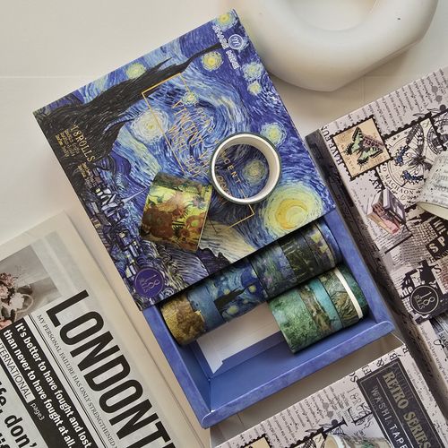 Unique Art Pattern Decorative Washi Tape Set - 18 Multicolour Rolls — image 5