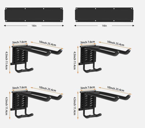 Garage Garden Tool Holder Storage Rack Shed Wall Mounted Organiser Long Hooks — image 2