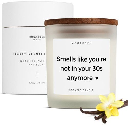 40th Birthday Gifts for Women Men, 40th Birthday Candle, Luxury Vanilla Candle