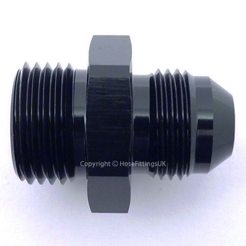 AN -8 (AN8) BLACK JIC Flare to 1/2 BSP BSPP STRAIGHT Hose Fitting Adapter — image 1
