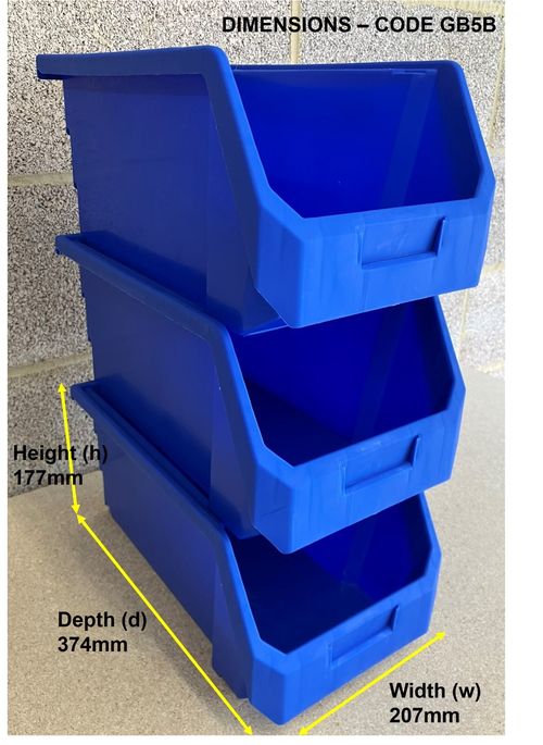 FACTORY CLEARANCE plastic parts storage lin bins boxes garage workshop Blue Grey — image 1