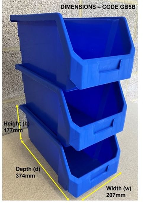 FACTORY CLEARANCE plastic parts storage lin bins boxes garage workshop Blue Grey