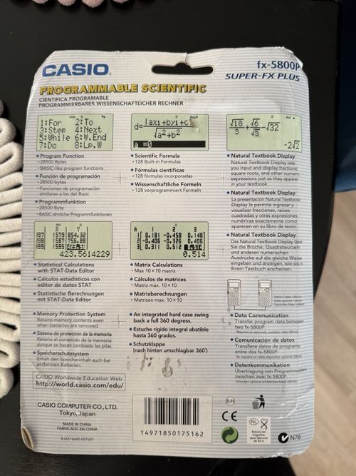 Casio fx-5800P Programmable Scientific Calculator, LCD Display, Handheld — image 2
