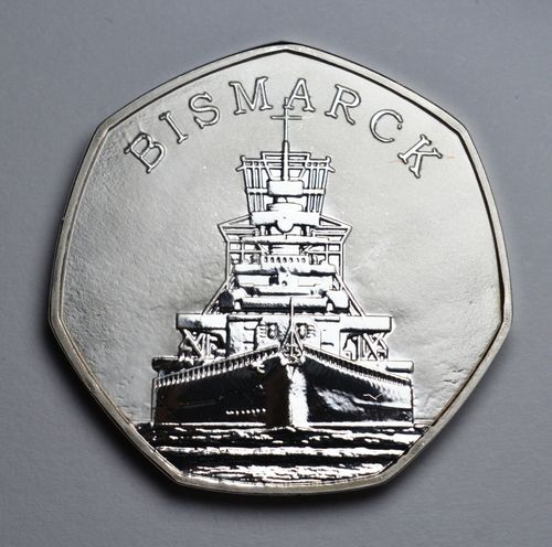  German Battleship BISMARCK Silver Commemorative. Pursuit & Sinking, WW2, Navy — image 1
