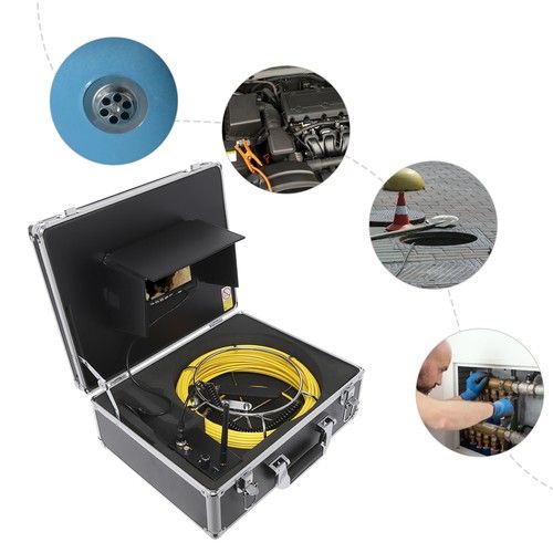 50M 7' TFT LCD Sewer Pipe Pipeline Drain Video Camera DVR Inspection CCTV C BGS