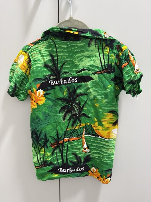 Vintage Hawaiian boys shirt  100% rayon Barbados floral tropical — image 4