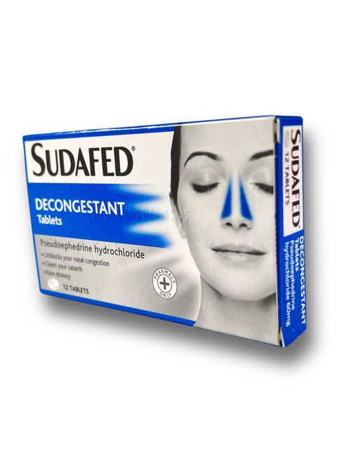 Sudafed Decongestant Tablets 12 - Treats Blocked/Stuffy Nose - Non-Drowsy - — image 3