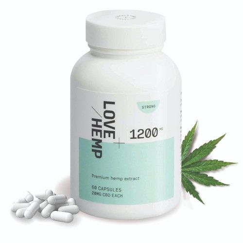 Love Hemp CBD Capsules 1200mg-600mg-300mg Broad Spectrum 60 Capsules Gluten-Free