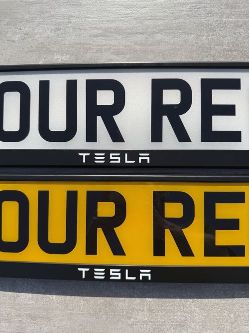 Tesla Number Plate Frames X2 Black Fits All Tesla Models UK Road legal — image 4