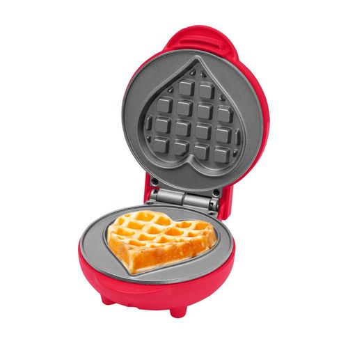Heart Shaped Waffle Maker - Red - Non Stick Quick Heat Mini Waffle Maker — image 1