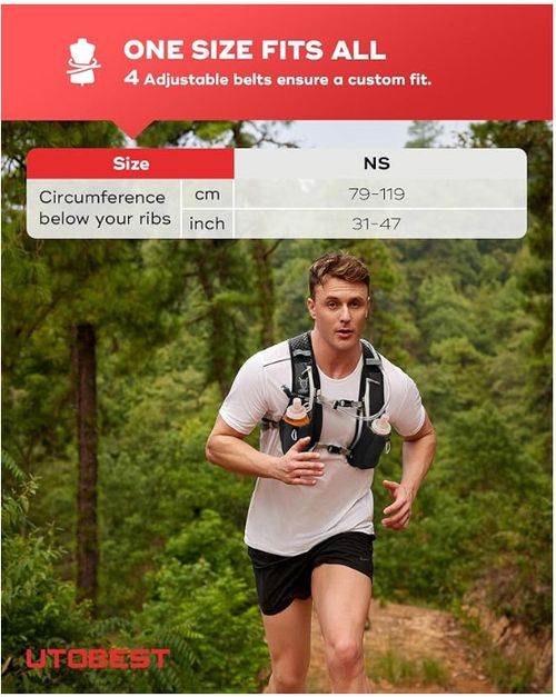 UTOBEST Running Vest Running Backpacks Lightweight Functional Hydration Pack 5L — image 3