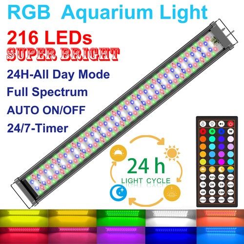 NEW| 60-145cm Aquarium Light Fish Tank LED w/ Timer Full Spectrum Plant Lighting