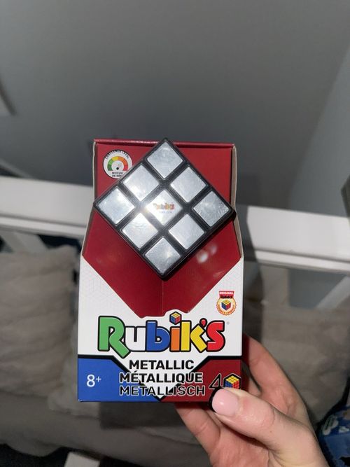 Rubik's Metallic 3x3x3 Cube Twist Puzzle - Silver/Black Plastic — image 2