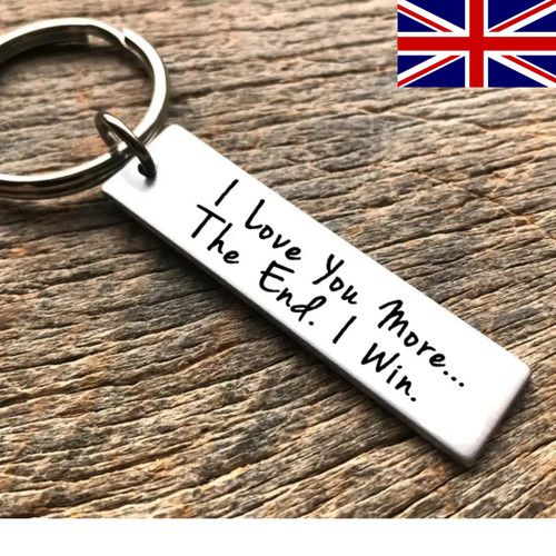I Love You More The End I Win Keychain Valentines Anniversary Keyring Gift