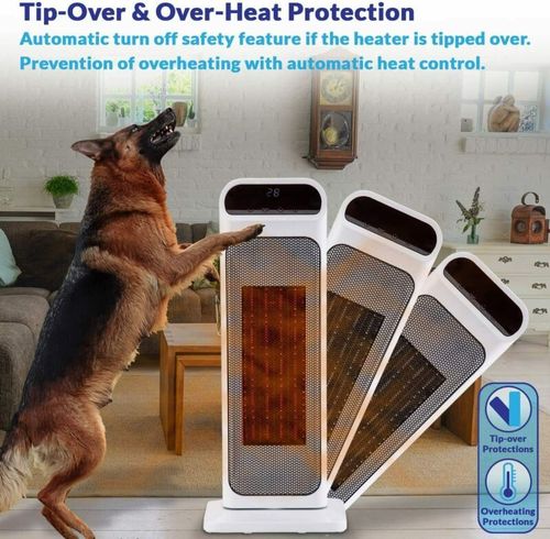 2000W Tower Fan Heater with Digital LED Display & Remote — image 3
