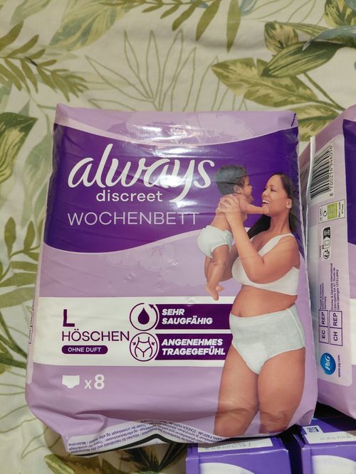 Always Discreet Bundle Postpartum Pants Unscented L ×16 Always Pantyliners x48 — image 4