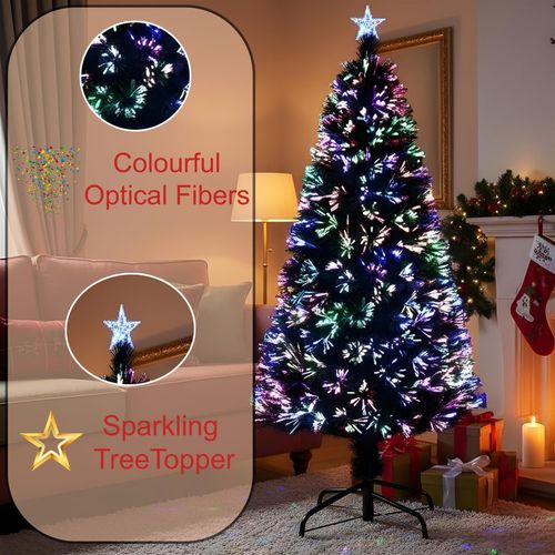 7FT Pre-Lit Christmas Tree Green Fiber Optic LED Lights Xmas Home Holiday Decor — image 9