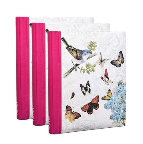 3 x Self Adhesive Photo Albums Totaling 108 Sheets 216 Sides - Vintage Butterfly