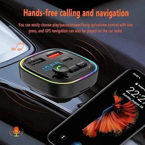 Bluetooth 5.0 Wireless FM Transmitter Radio MP3 Player USB-C Car Charger Adapter — image 7