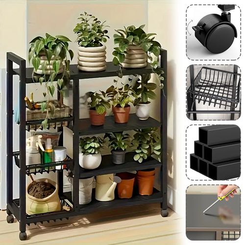 4 Tier Kitchen Basket Storage Trolley Rack Fruit Vegetable Organiser Shelf Cart — image 16