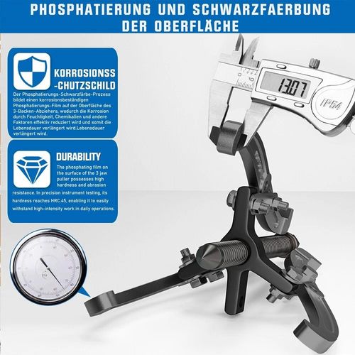 3'' 4'' 6'' 3 Jaw Gear Hub Bearing Puller Removal Tool 3 Leg Reversible 3 Pack — image 9